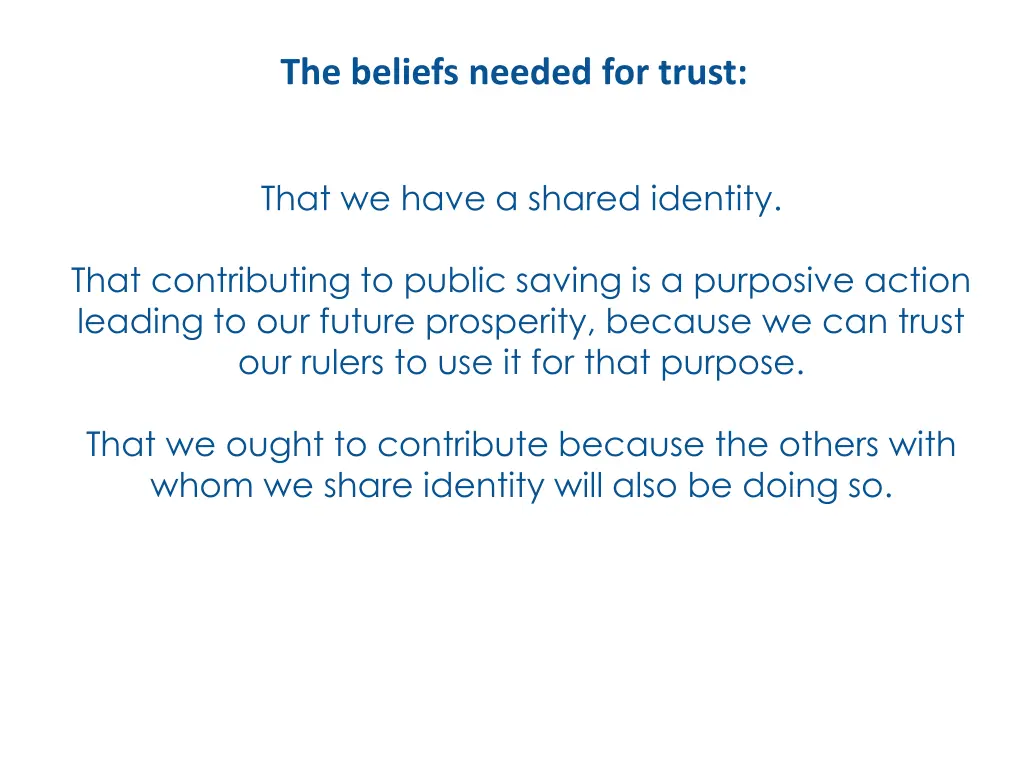 the beliefs needed for trust