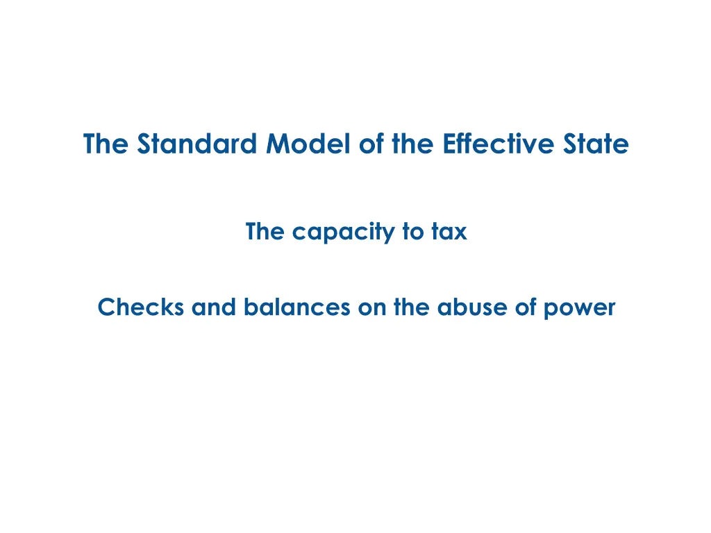 the standard model of the effective state