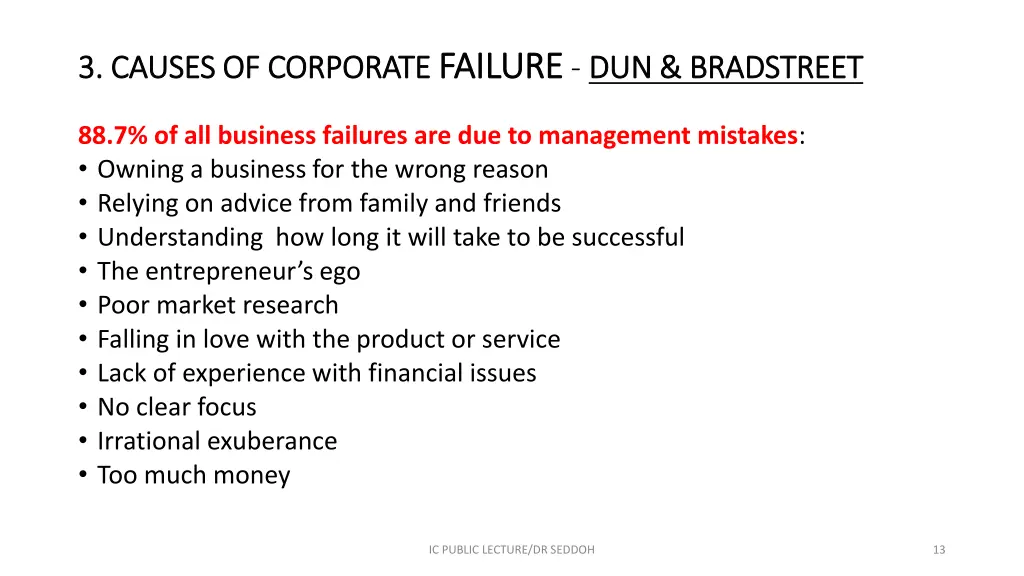 3 causes of corporate 3 causes of corporate