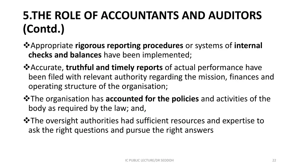 5 the role of accountants and auditors contd 1