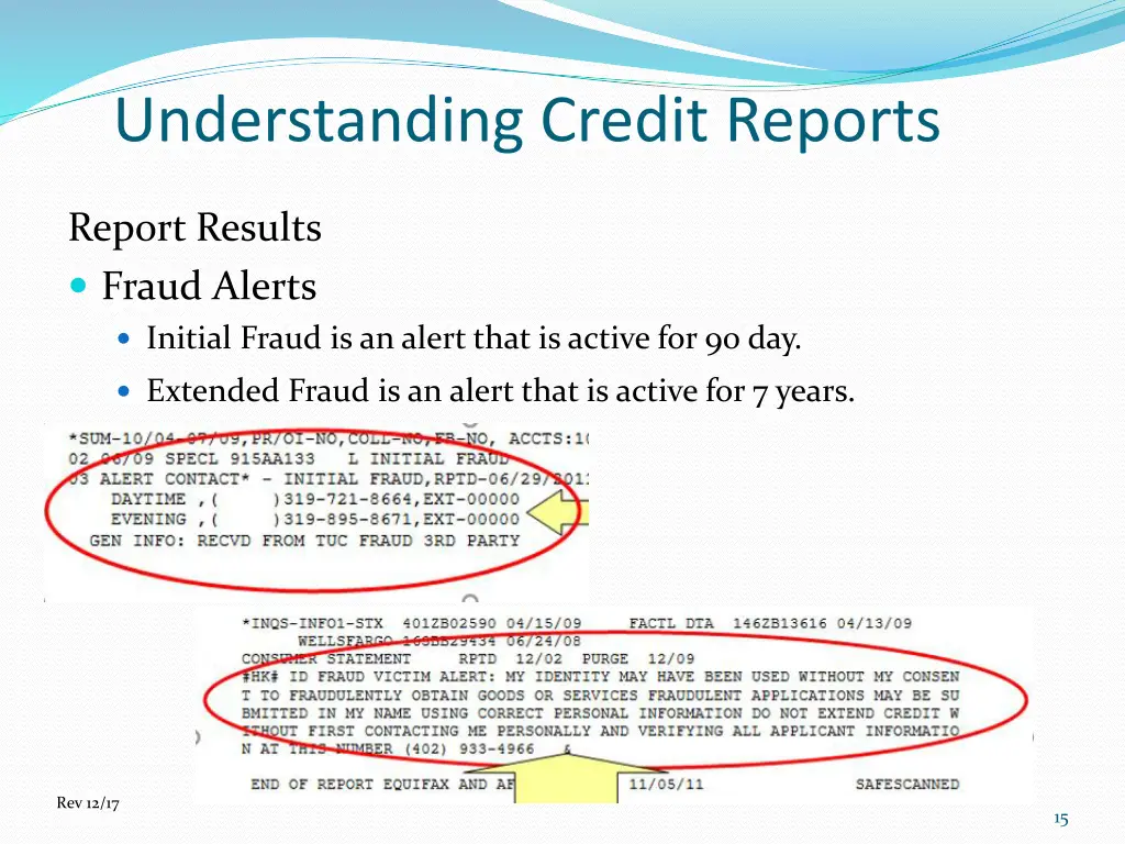 understanding credit reports 13