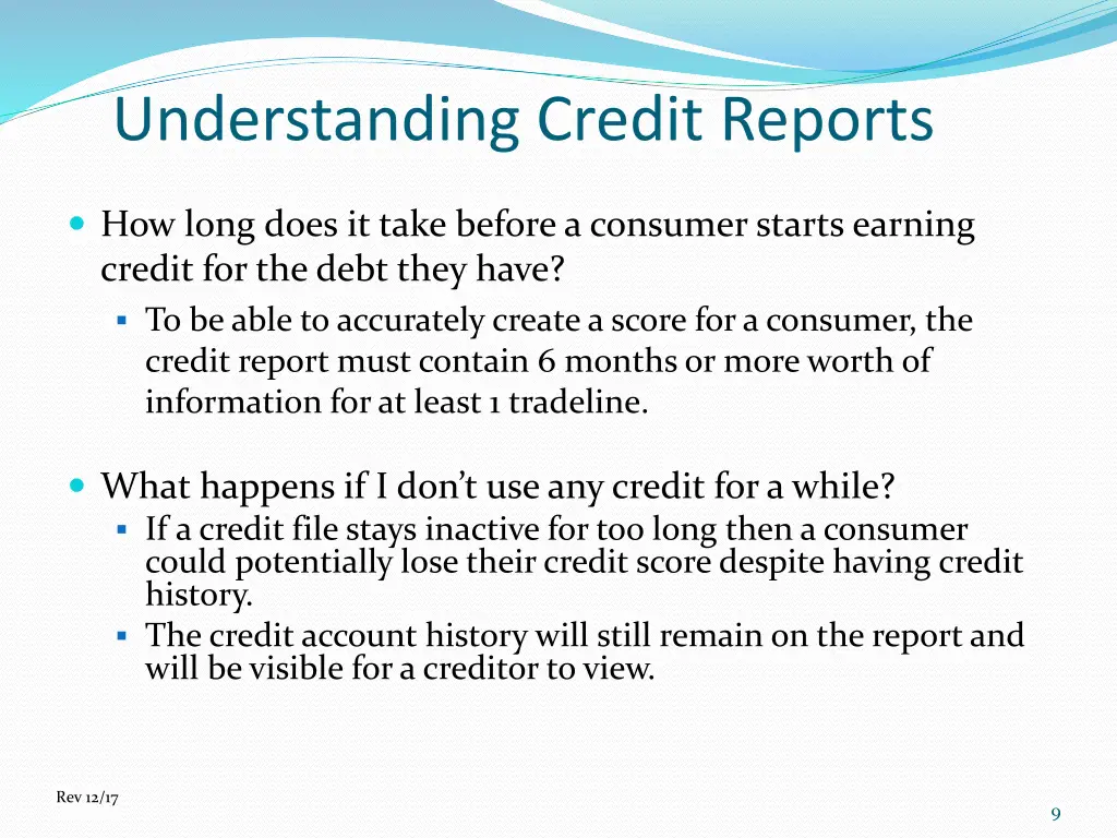 understanding credit reports 7