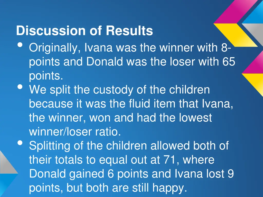 discussion of results originally ivana