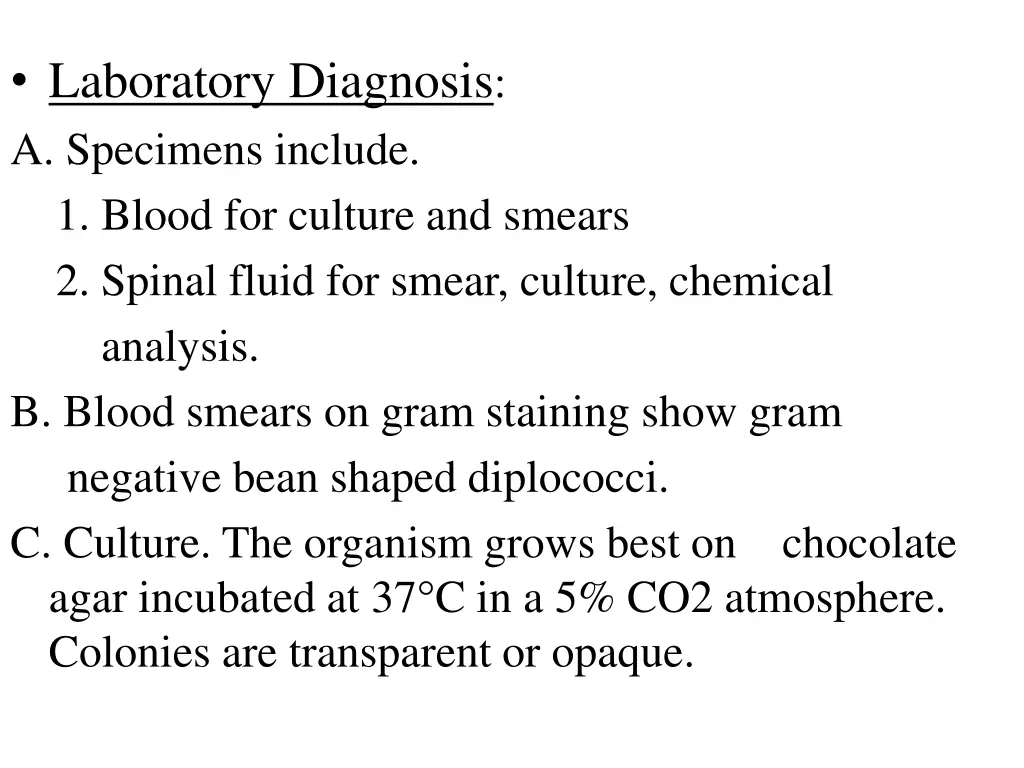 laboratory diagnosis a specimens include 1 blood