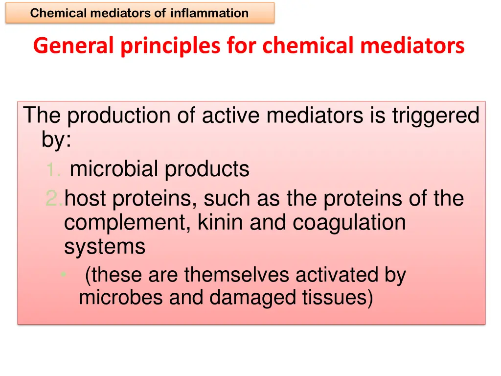 chemical mediators of inflammation 1