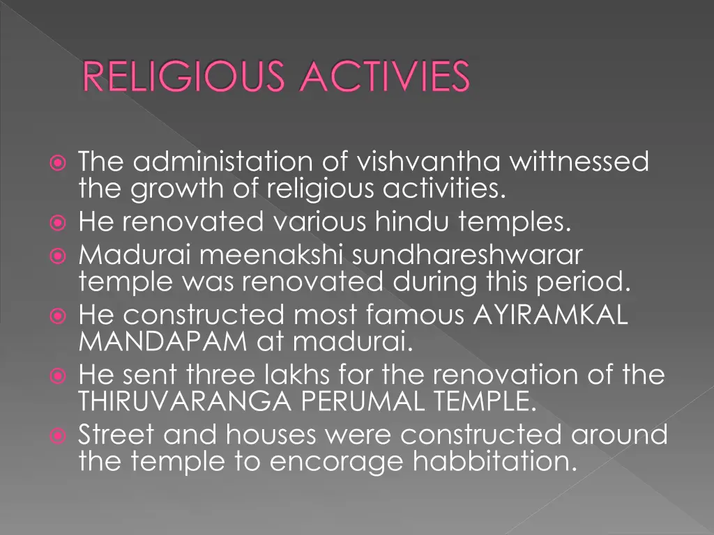 religious activies