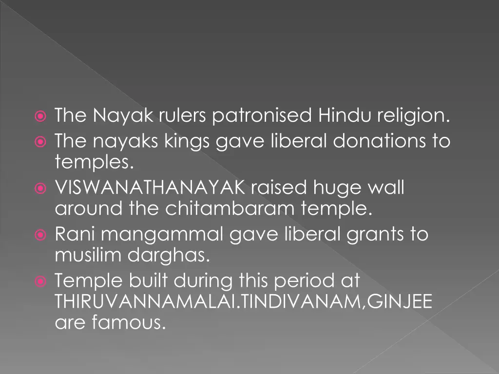 the nayak rulers patronised hindu religion