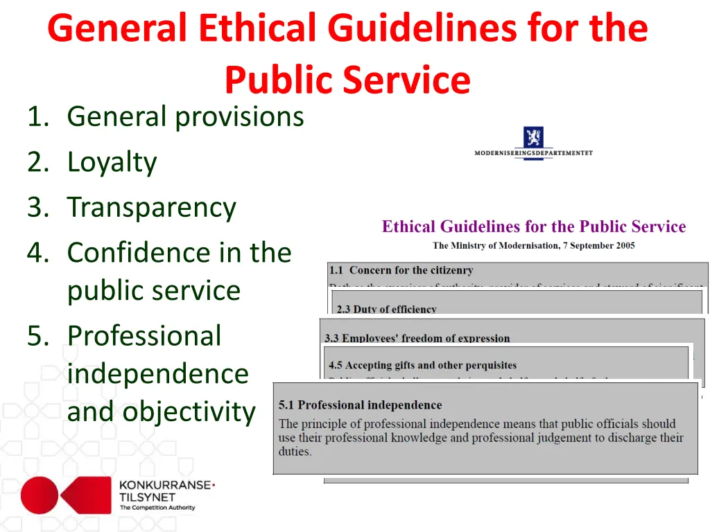 general ethical guidelines for the public service 1