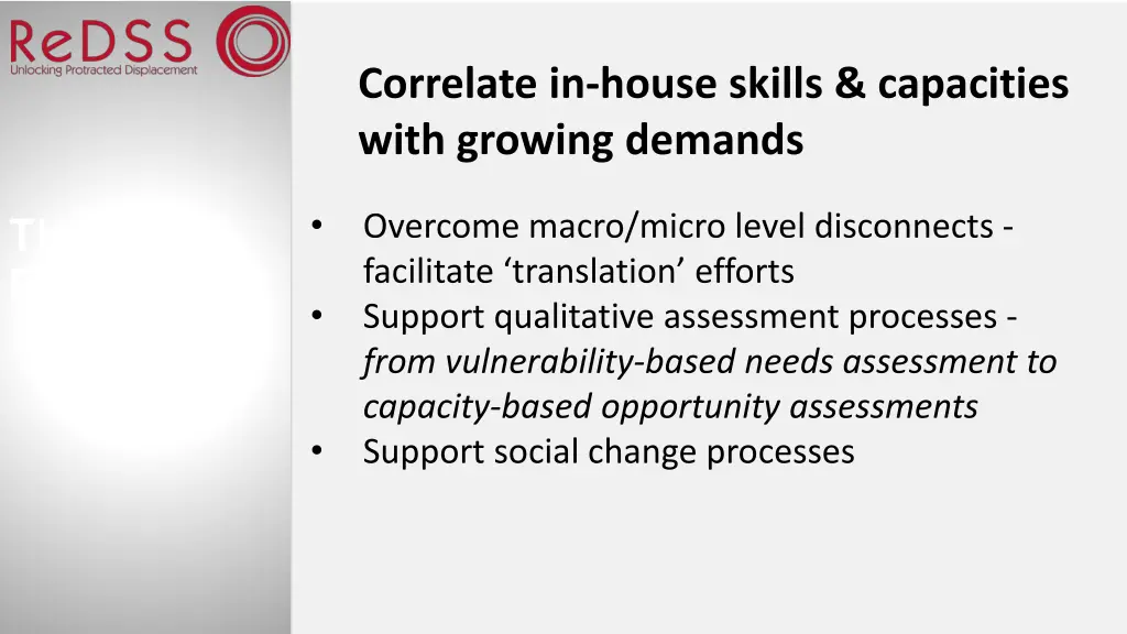 correlate in house skills capacities with growing