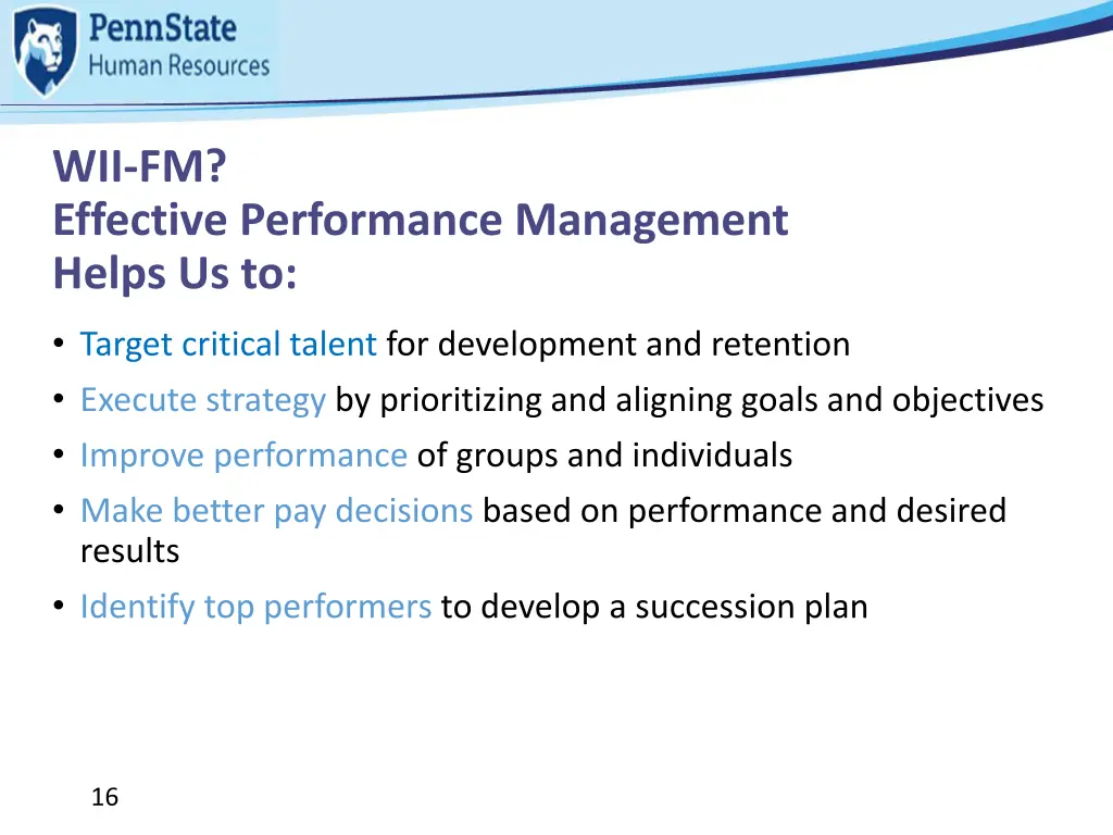 wii fm effective performance management helps