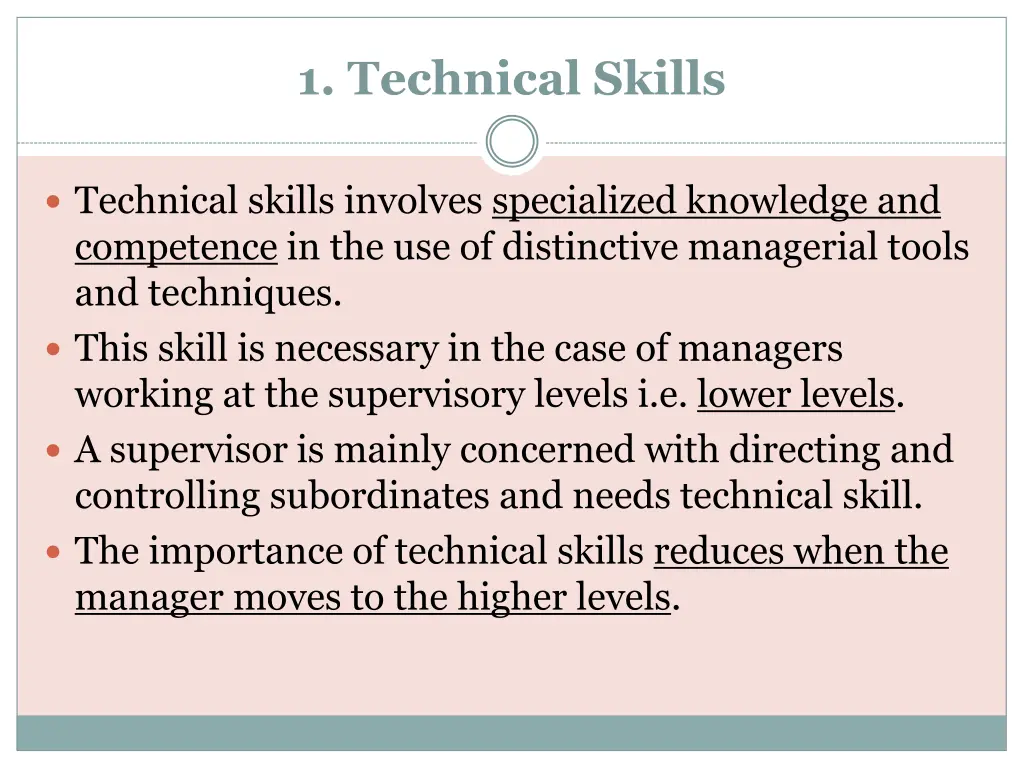 1 technical skills