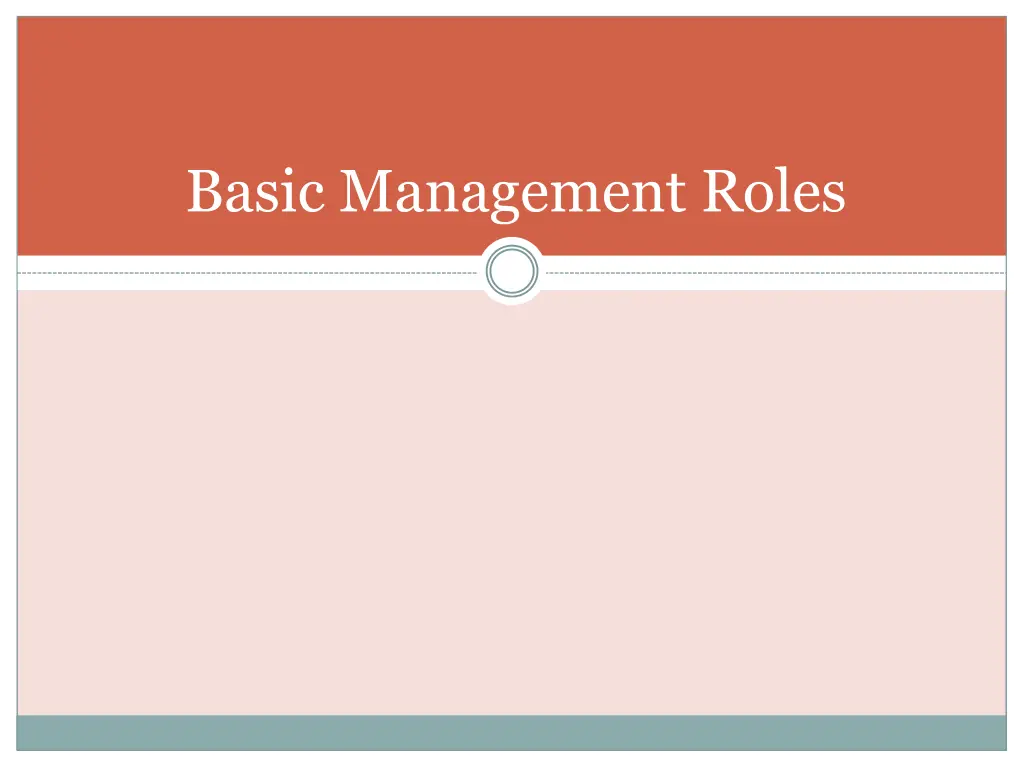 basic management roles
