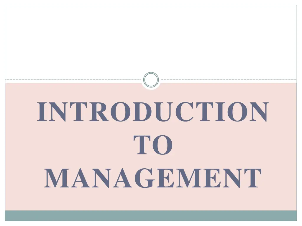 introduction to management