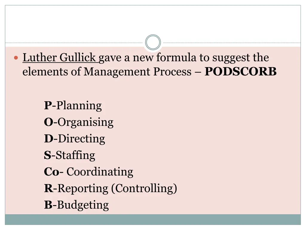 luther gullick gave a new formula to suggest