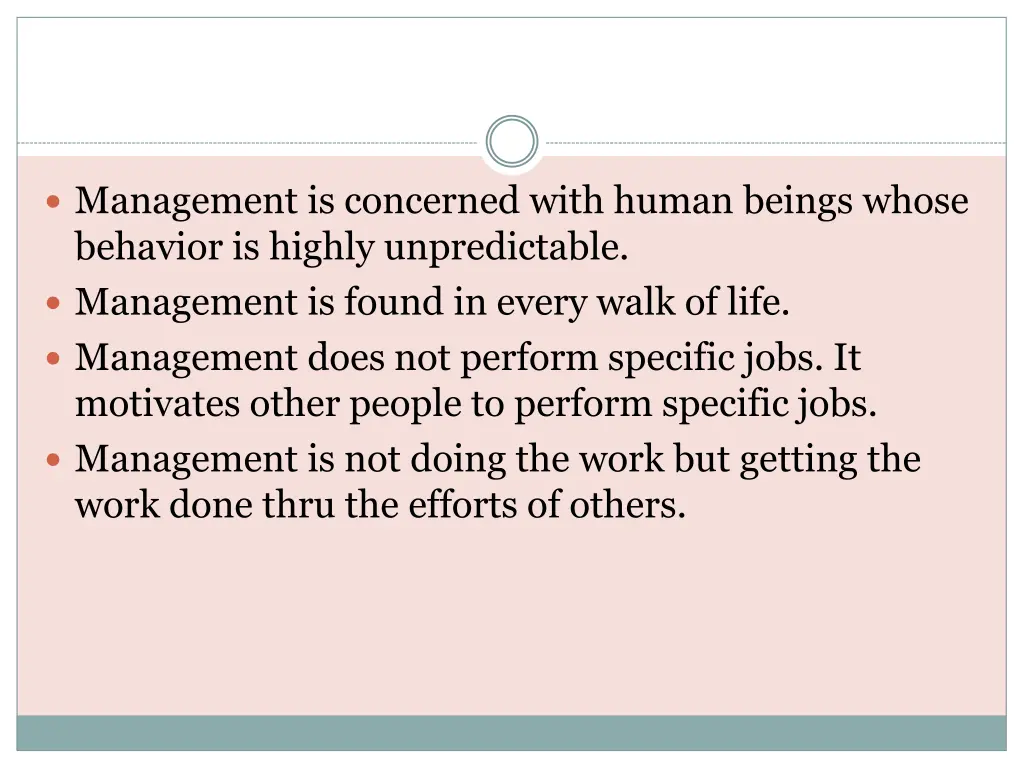 management is concerned with human beings whose