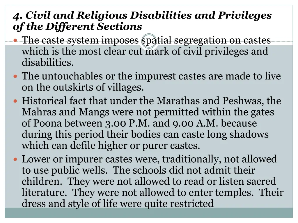 4 civil and religious disabilities and privileges