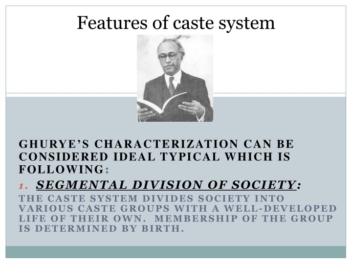 features of caste system