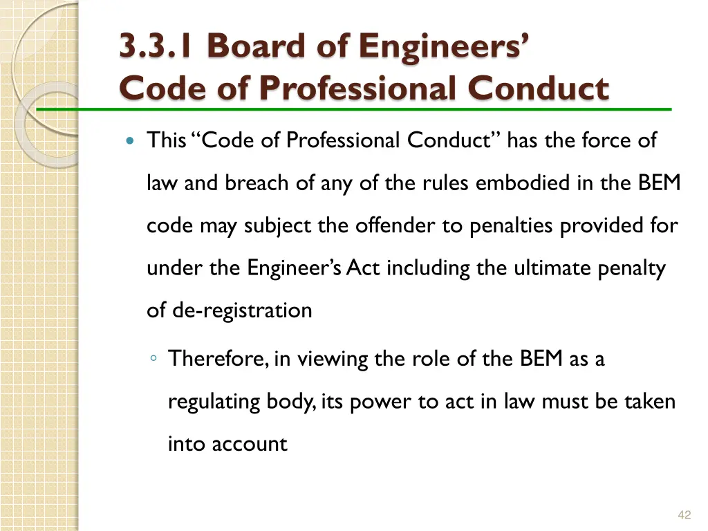 3 3 1 board of engineers code of professional