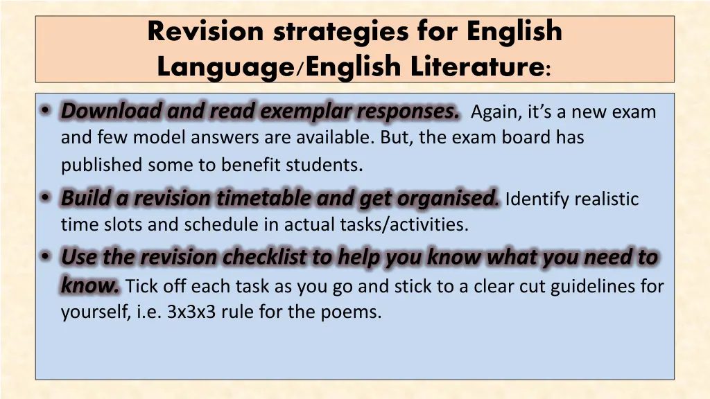 revision strategies for english language english 1