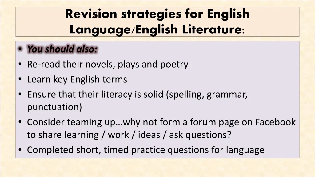 revision strategies for english language english 3