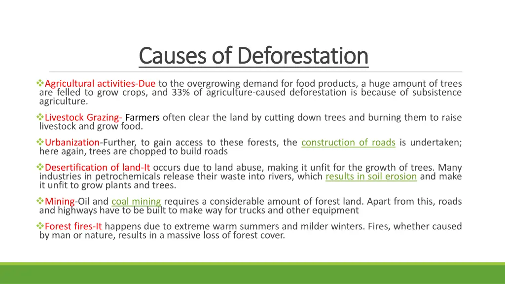 causes of deforestation causes of deforestation