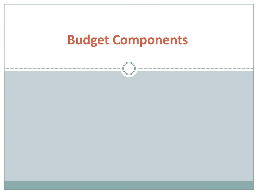 budget components