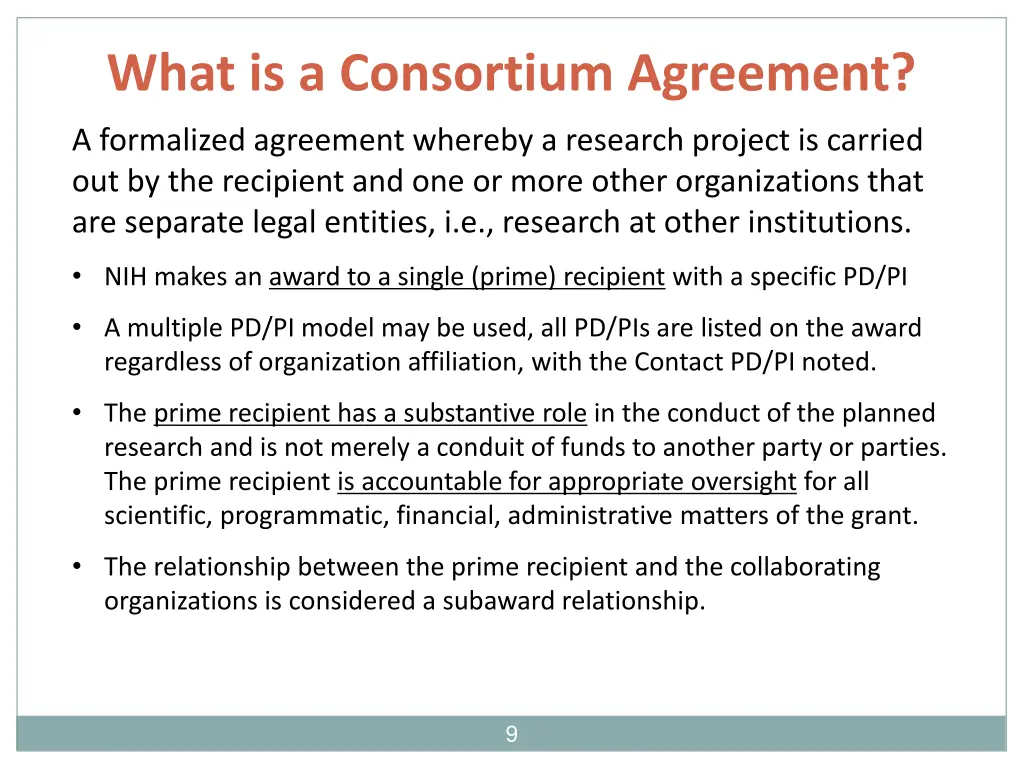 what is a consortium agreement