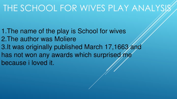 the school for wives play analysis