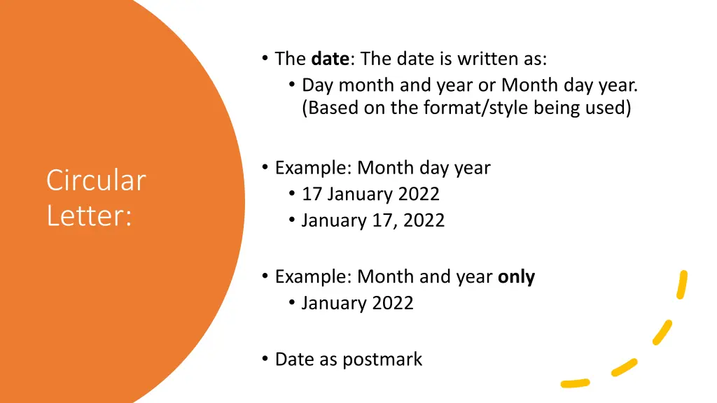 the date the date is written as day month