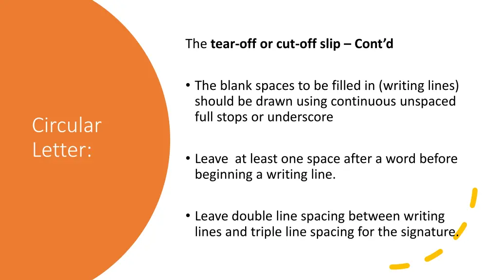 the tear off or cut off slip cont d