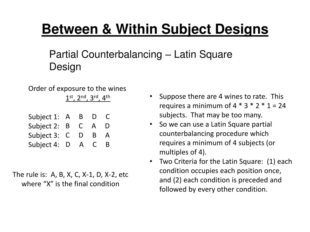 between within subject designs 11