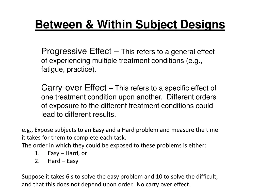 between within subject designs 7