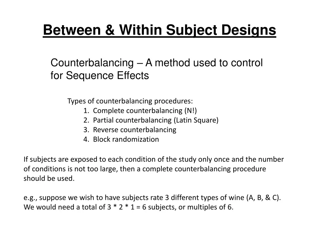 between within subject designs 9