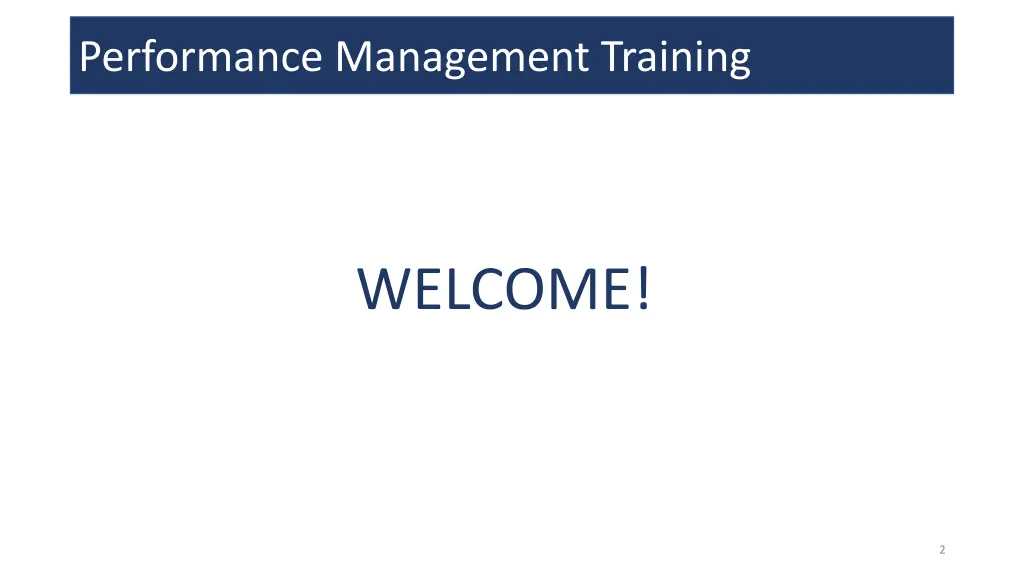 performance management training