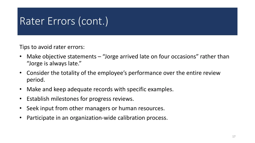 rater errors cont