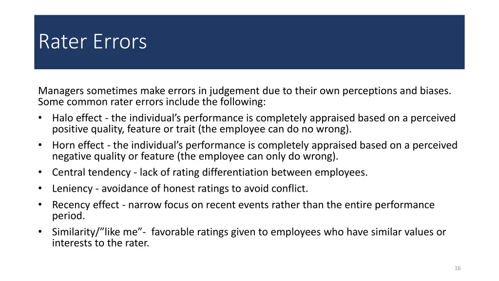 rater errors