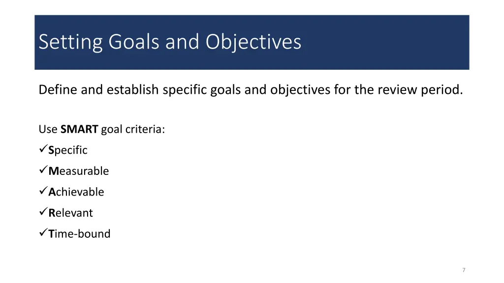 setting goals and objectives