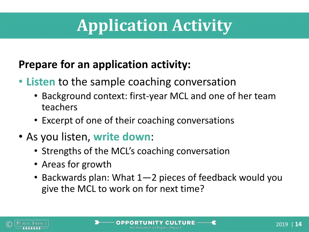 application activity