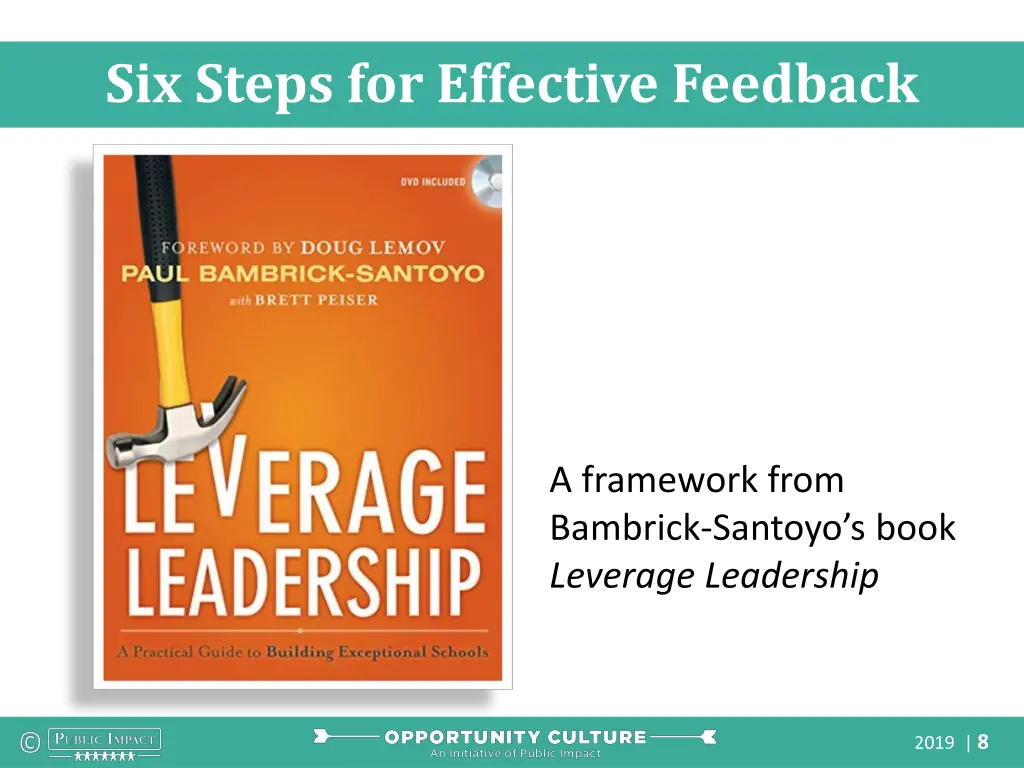 six steps for effective feedback