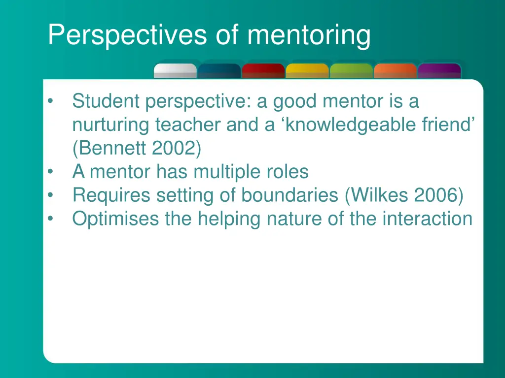 perspectives of mentoring