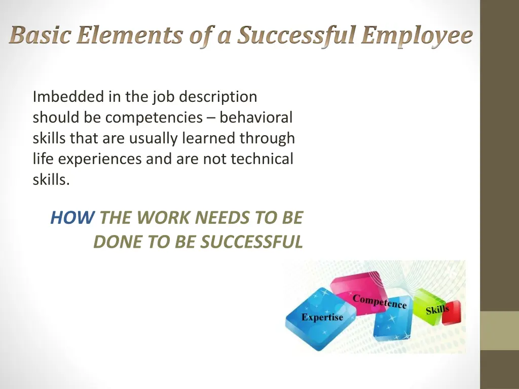 basic elements of a successful employee 1