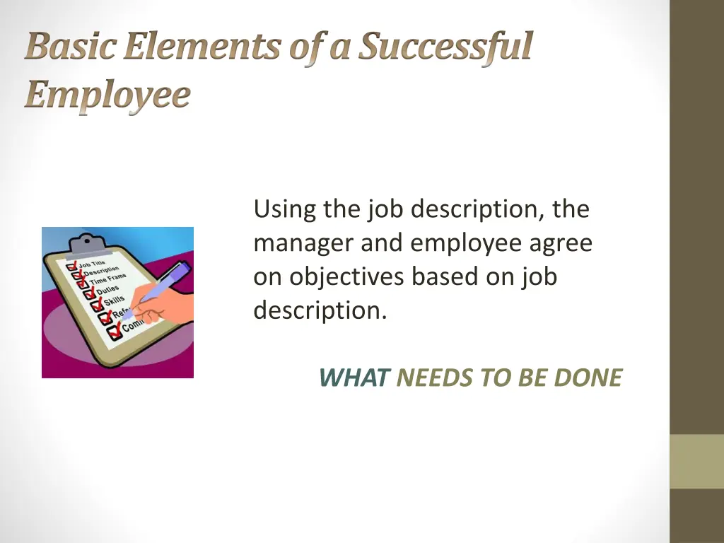 basic elements of a successful employee