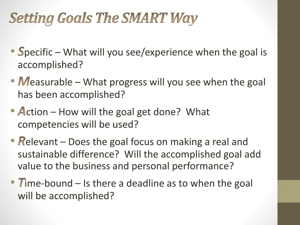 setting goals the smart way