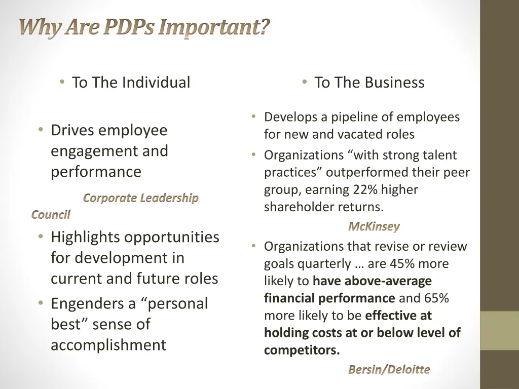 why are pdps important