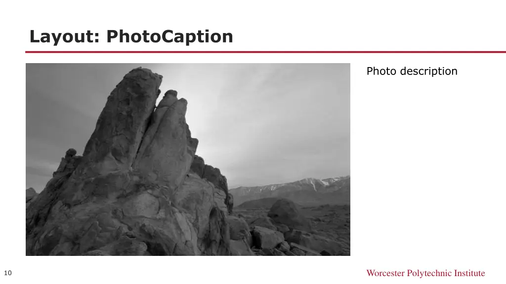 layout photocaption