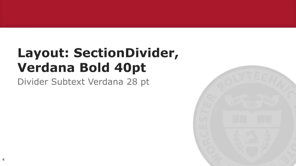 layout sectiondivider verdana bold 40pt divider