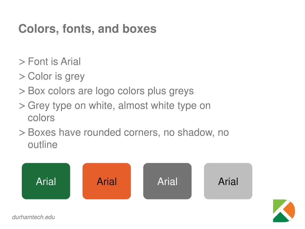 colors fonts and boxes