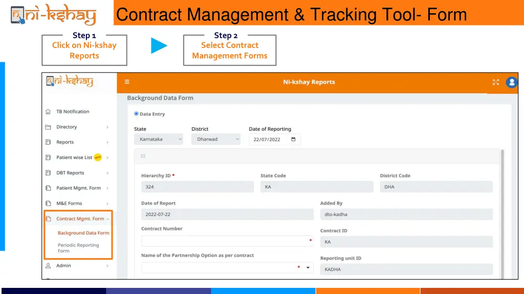 contract management tracking tool form