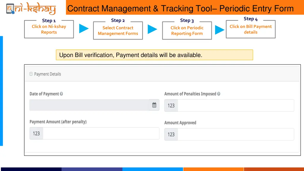 contract management tracking tool periodic entry