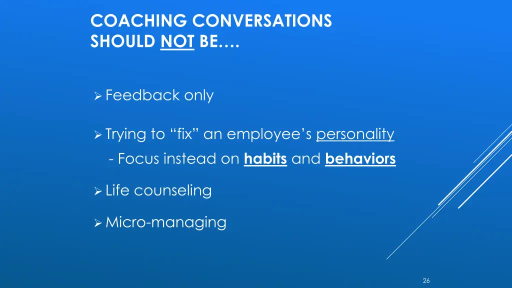 coaching conversations should not be